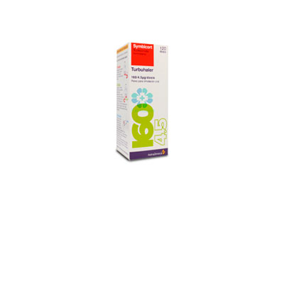 Symbicort Turbuhaler inhalador bucal 160 / 4,5 mcg x 120 dosis