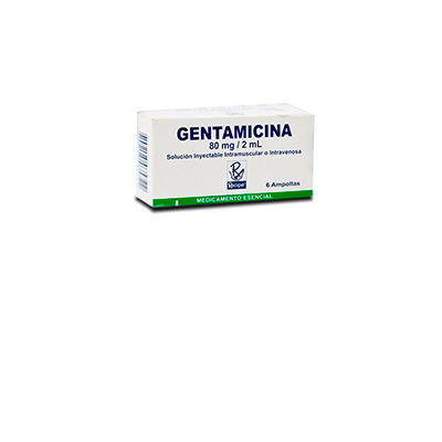 Gentamicina 80 mg / 2 ml x 5 solución inyectable