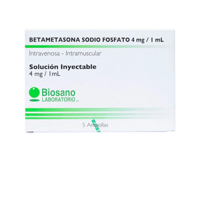 Betametasona 4 mg / ml x 5 ampollas