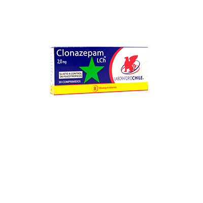 Clonazepam 2 mg x 30 comprimidos