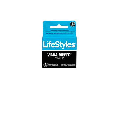 Lifestyles preservativos vibra ribbed stimula x 3 unidades