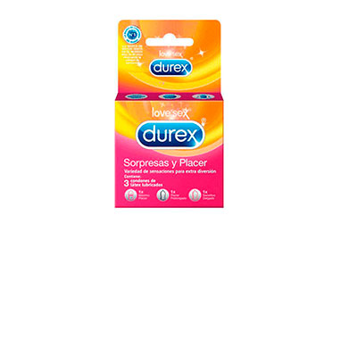 Durex preservativos sorpresas y placer x 3 unidades