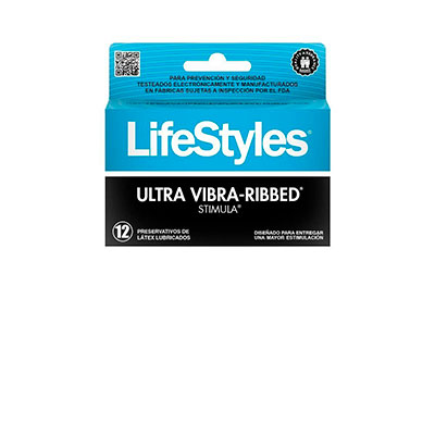 Lifestyles preservativos vibra ribbed stimula x 12 unidades