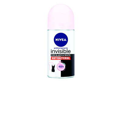 Nivea mujer desodorante roll on invisible black & white clear x 50 ml