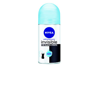 Nivea desodorante roll on invisible black & white pure x 50 ml