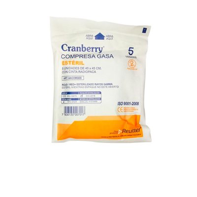 Compresa gasa 45 x 45 estéril x 5 unidades