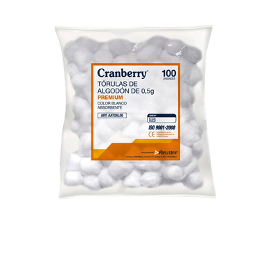 Cranberry torulas de algodón 1 g x 100 unidades