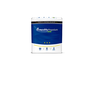 Comodity premiun pañal talla M x 8 unidades