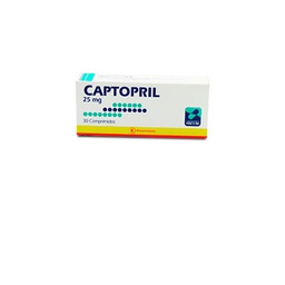 [1629] Captopril 25 mg x 30 comprimidos